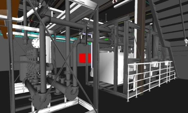 3D model of a factory interior